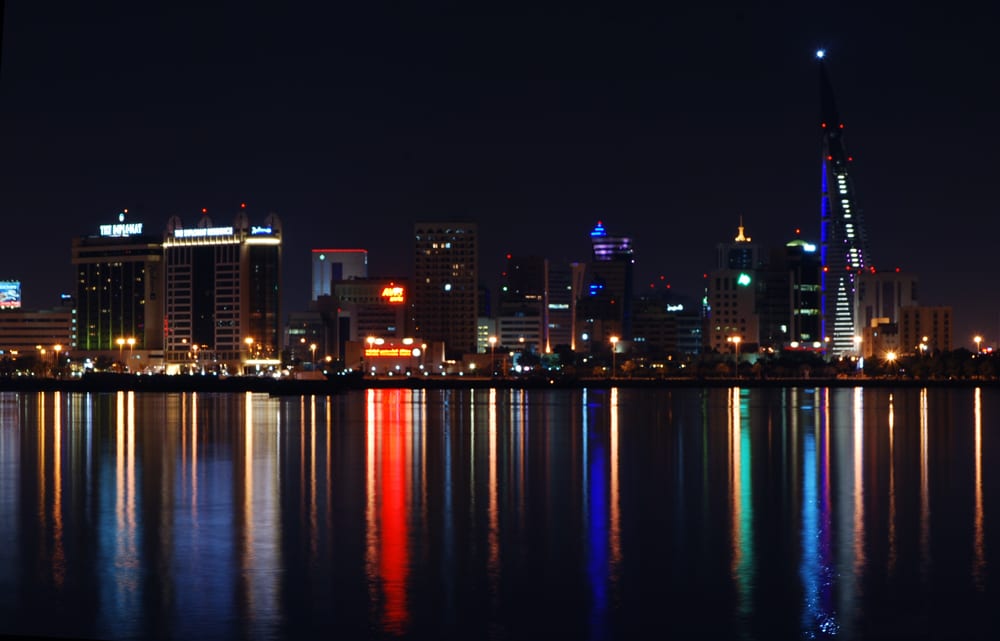 Manama night skyline for manama travel safety context