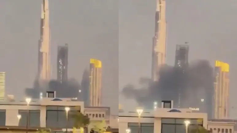 Dubai's Burj Khalifa hit by Iran missile — explosion near the world's tallest building during Iranian retaliatory strikes on February 28 2026