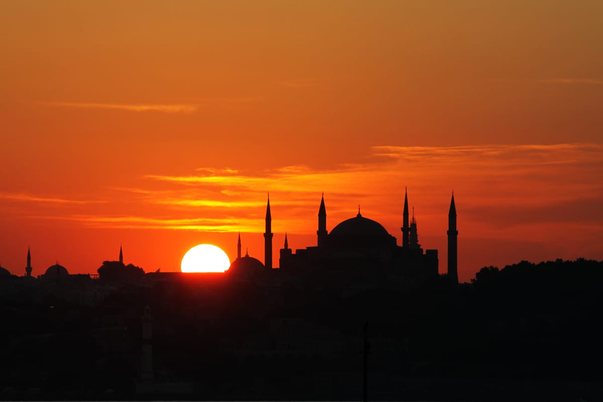 Istanbul skyline at sunset for is turkey safe to travel planning