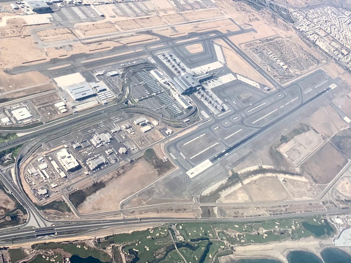 Aerial airport view relevant to is middle east safe to travel right now planning