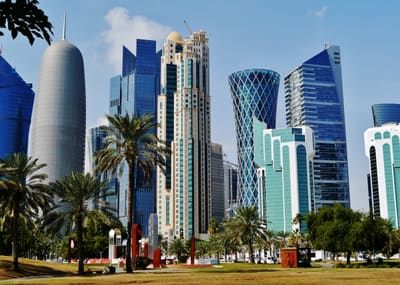 Doha skyline for Qatar safety and travel risk coverage
