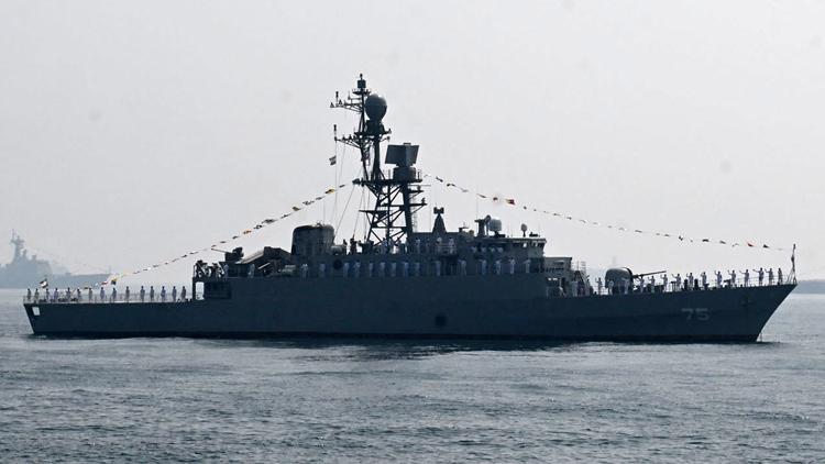 Iran vows revenge after U.S. sinks warship — Iranian naval frigate IRIS Dena class warship in the Indian Ocean before the March 2026 torpedo strike