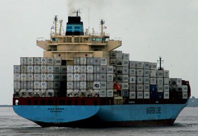 Container vessel used in a war risk insurance shipping cost analysis